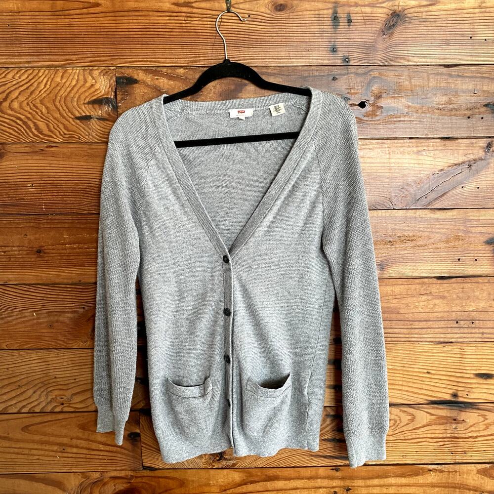 Levi's Gray Button Up Cotton/ Wool Cardigan size Small